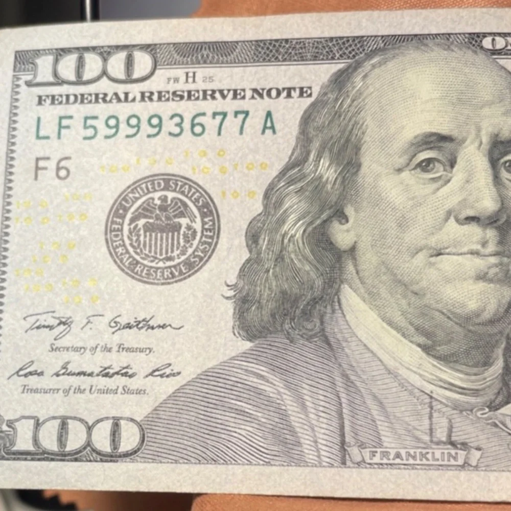 Triple “999” $ 100 Dollar Bill Fancy Serial Number D  #205979329052
